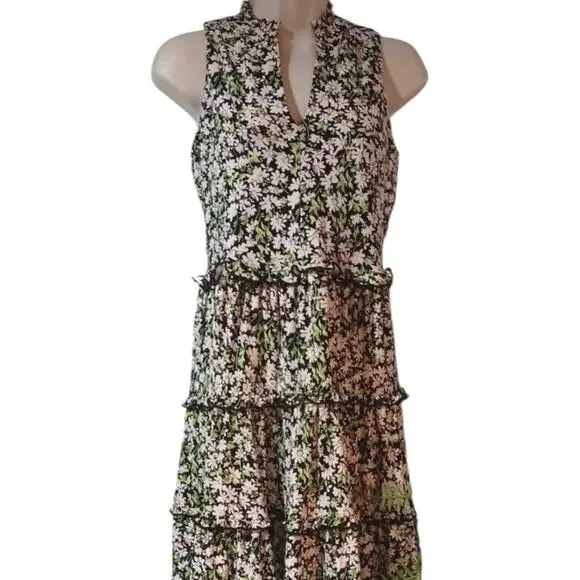 Tommy Hilfiger Floral Multi-Color Tiered Shift Dress Size 6 Womens Sleeveless - Picture 2 of 13